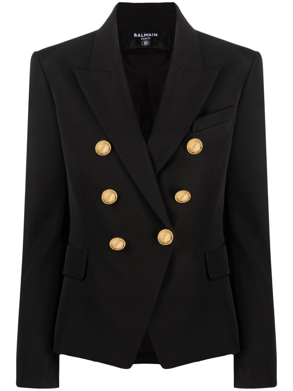 Balmain Black Double-Breasted Wool Blazer image 0