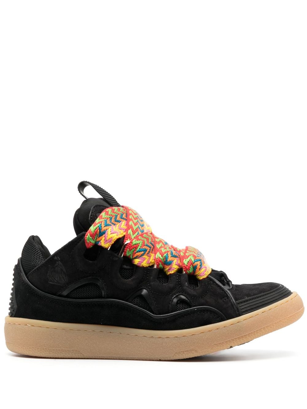 Lanvin Curb Low-Top Sneakers in Black Nubuck Leather image 0