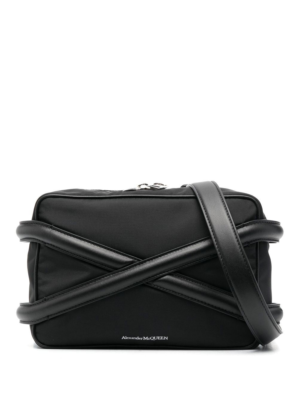 Alexander McQueen Black Leather Harness Camera Bag image 0