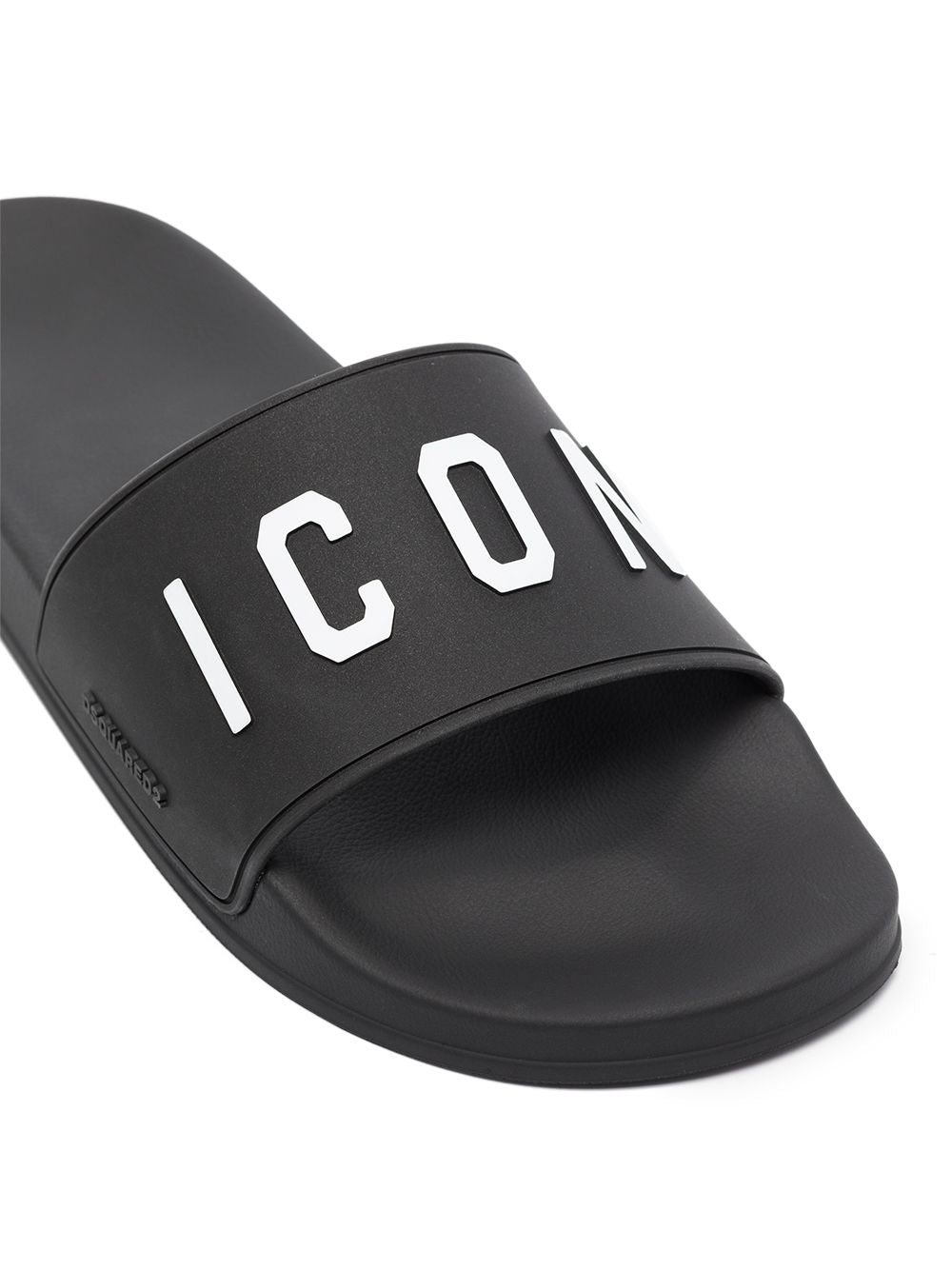 DSQUARED2 Black Logo-Print Flat Sandals image 1