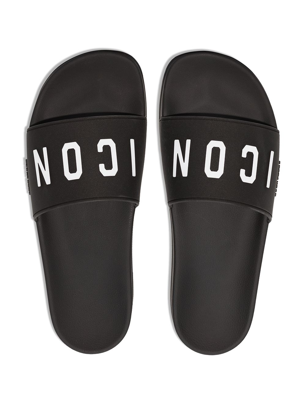 DSQUARED2 Black Logo-Print Flat Sandals image 2