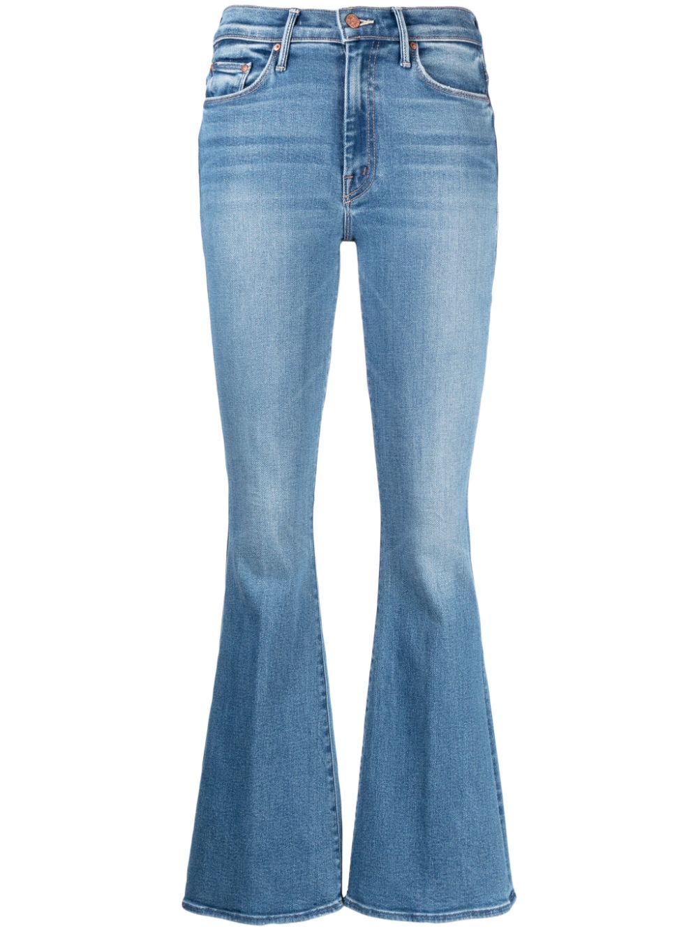 Women's Flared Denim Jeans with Whiskering Effect image 0