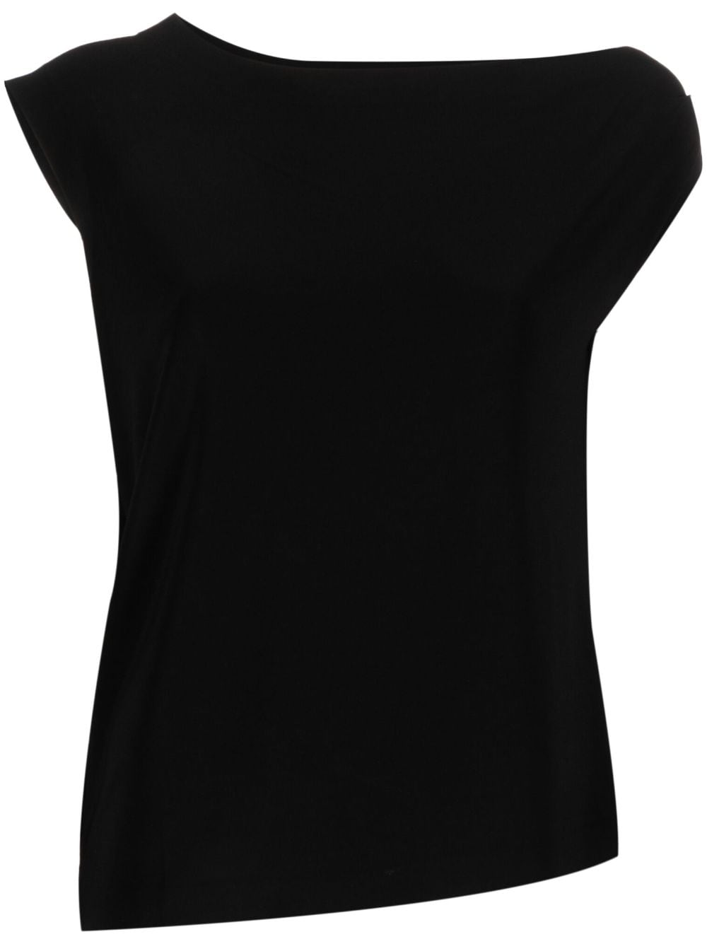 Norma Kamali Asymmetric Sleeveless Top in Black image 0