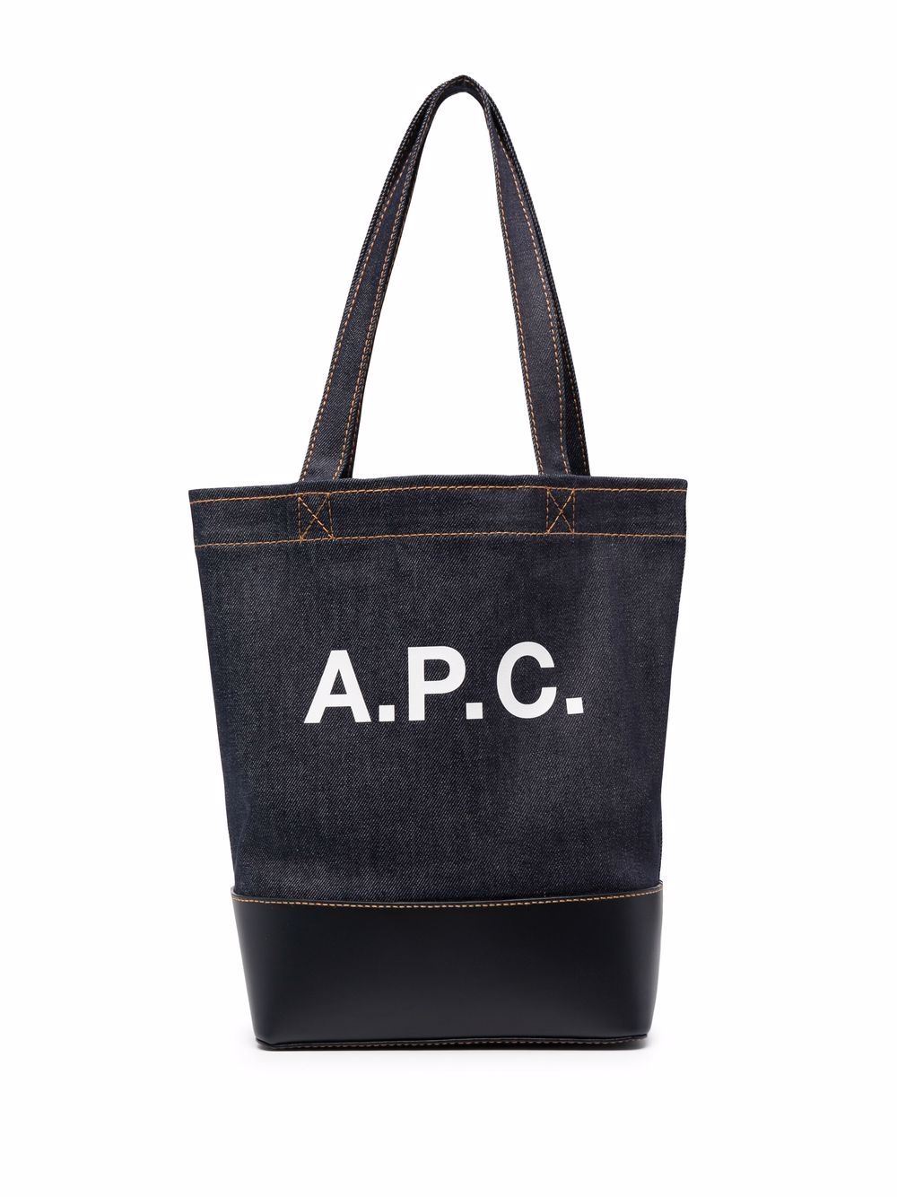 A.P.C. Denim Logo Tote Bag - Navy Blue image 0