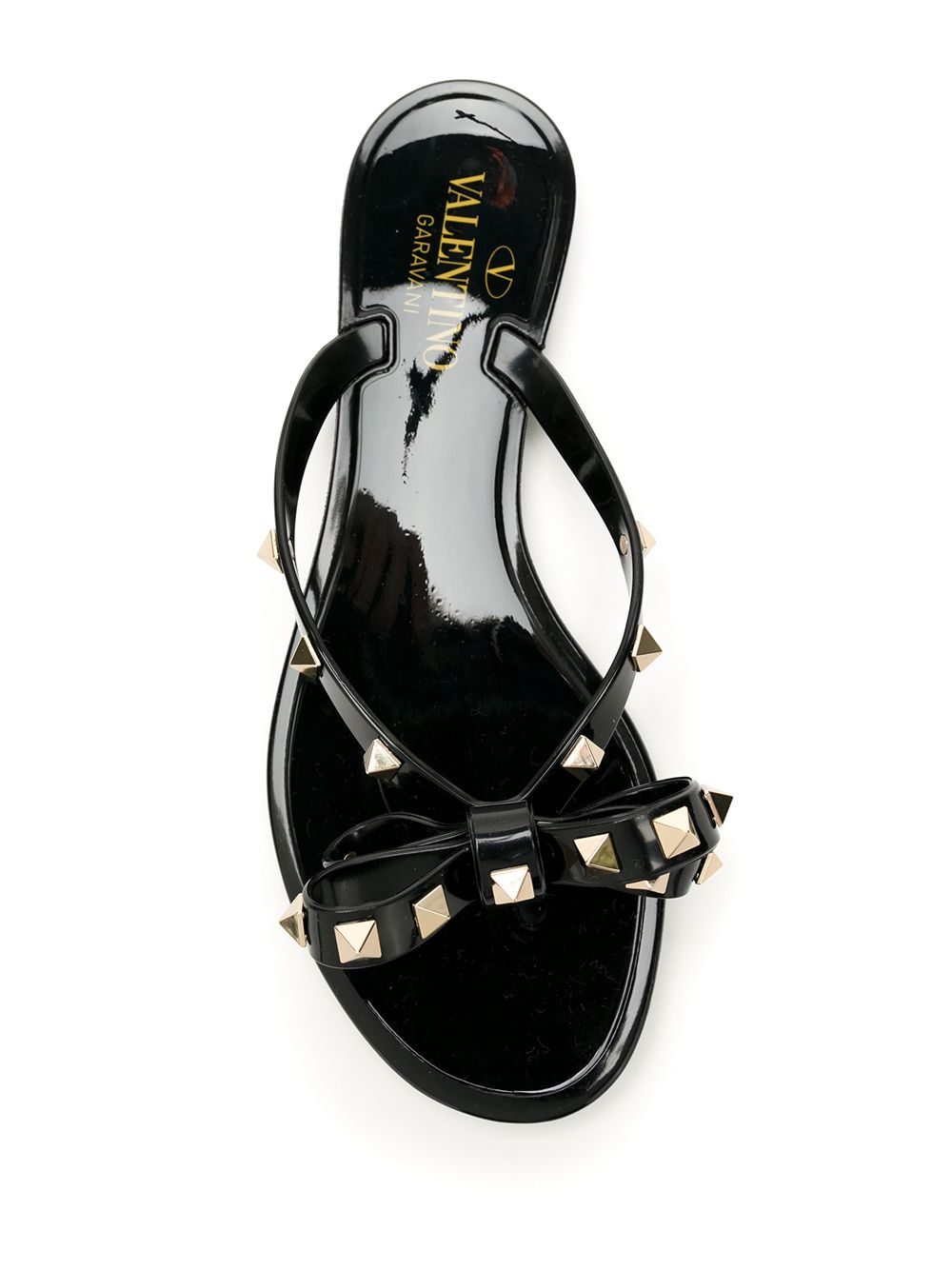 Valentino Garavani Rockstud Thong Sandals - Black image 1