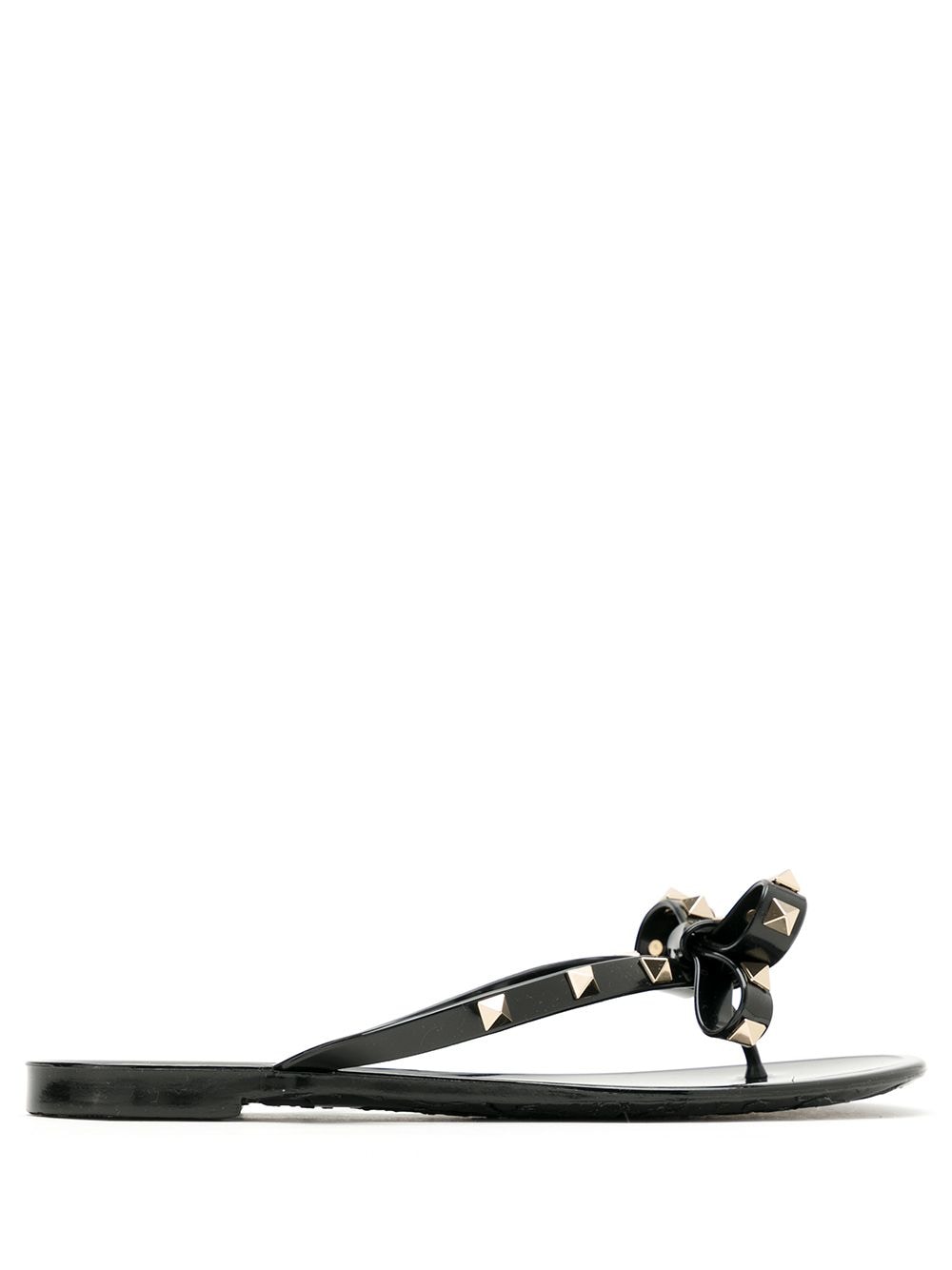 Valentino Garavani Rockstud Thong Sandals - Black image 0