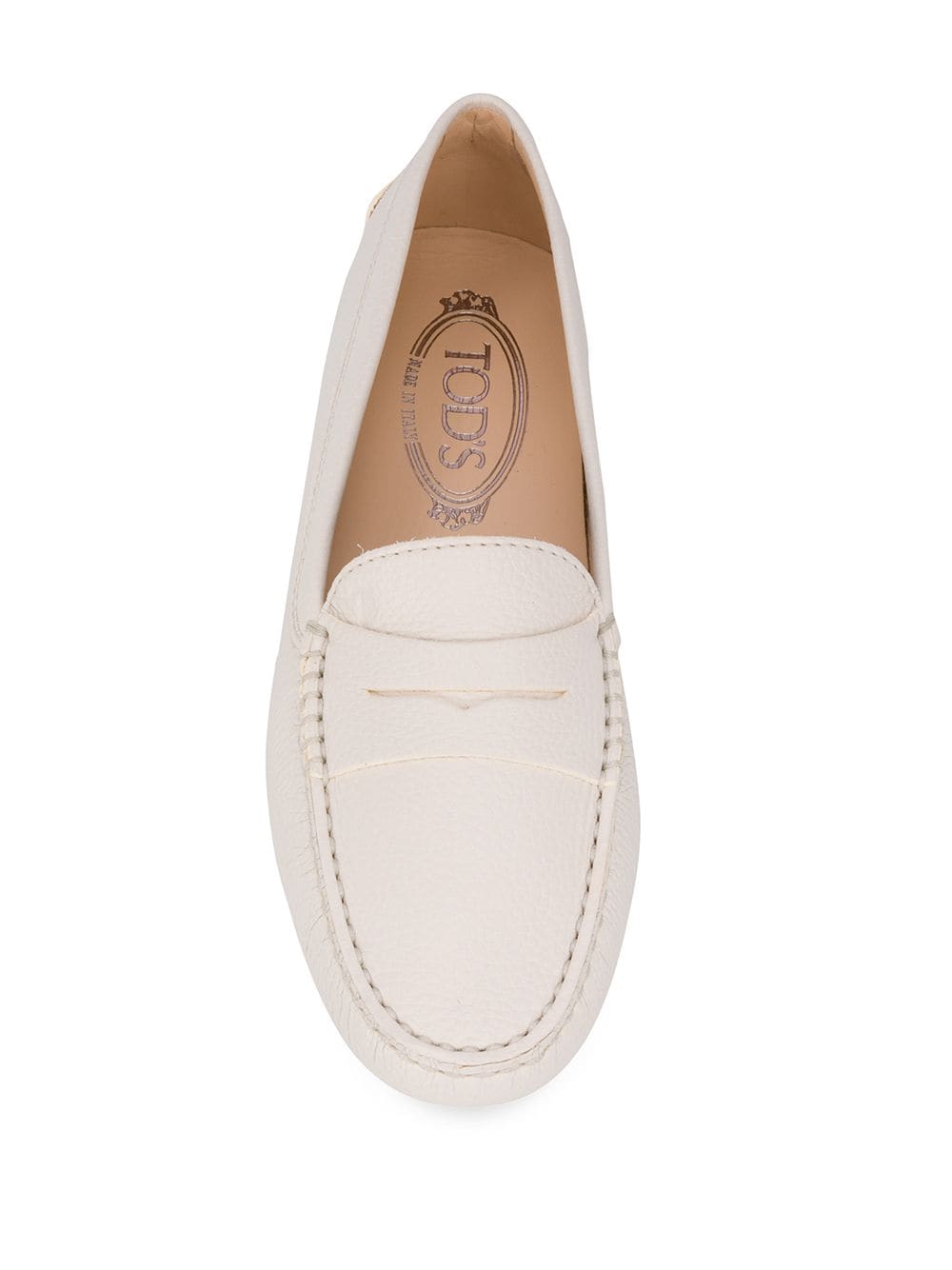 Tod's Women's White Leather Gommino Driving Shoes image 1