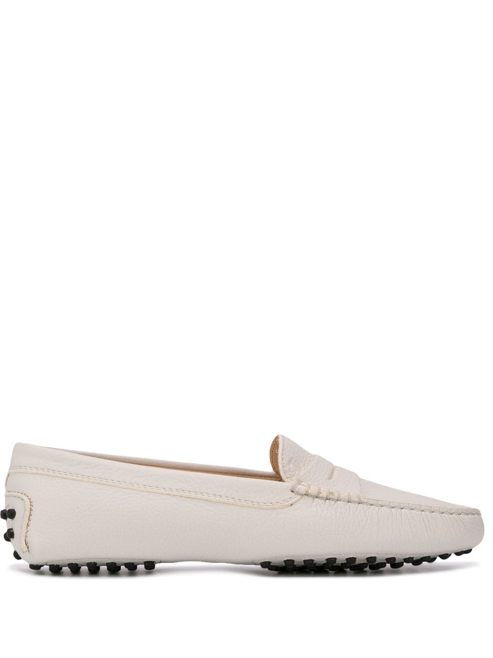 Tod's Women's White Leather Gommino Driving Shoes image 0