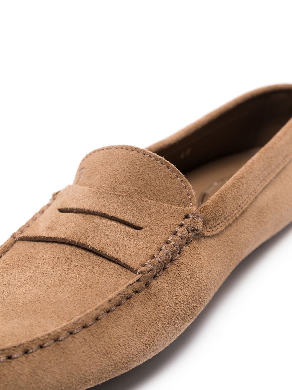 Tod's Suede Almond Toe Loafers in Beige image 1