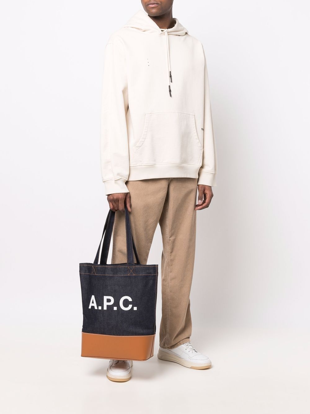 A.P.C. Axel Panelled Tote Bag - Brown image 1