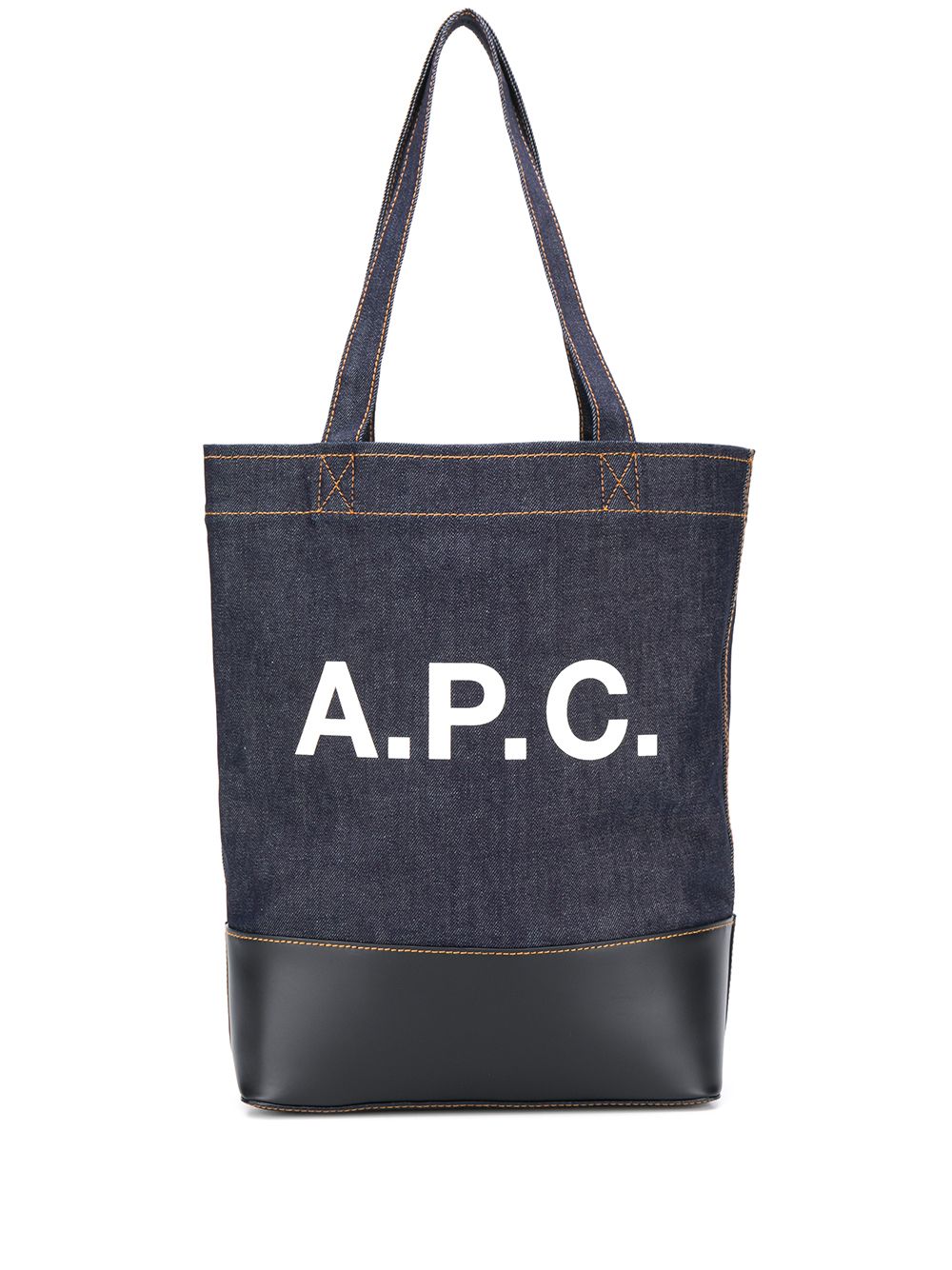 A.P.C. Blue Denim Logo Print Tote Bag image 0