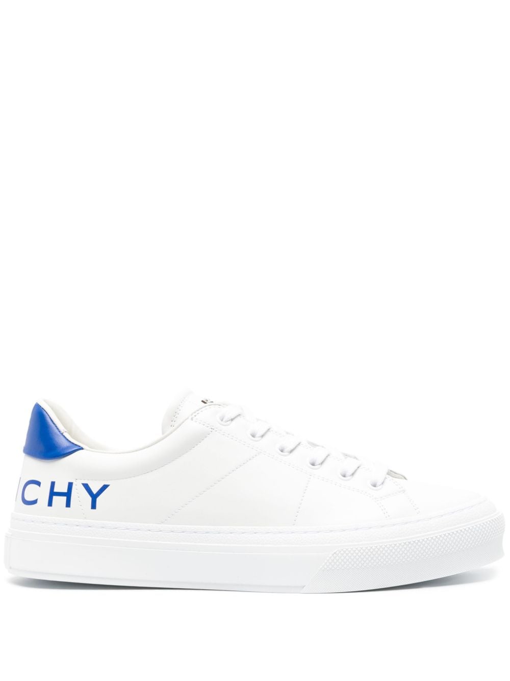 Givenchy Blue Calf Leather Logo Print Sneakers image 0