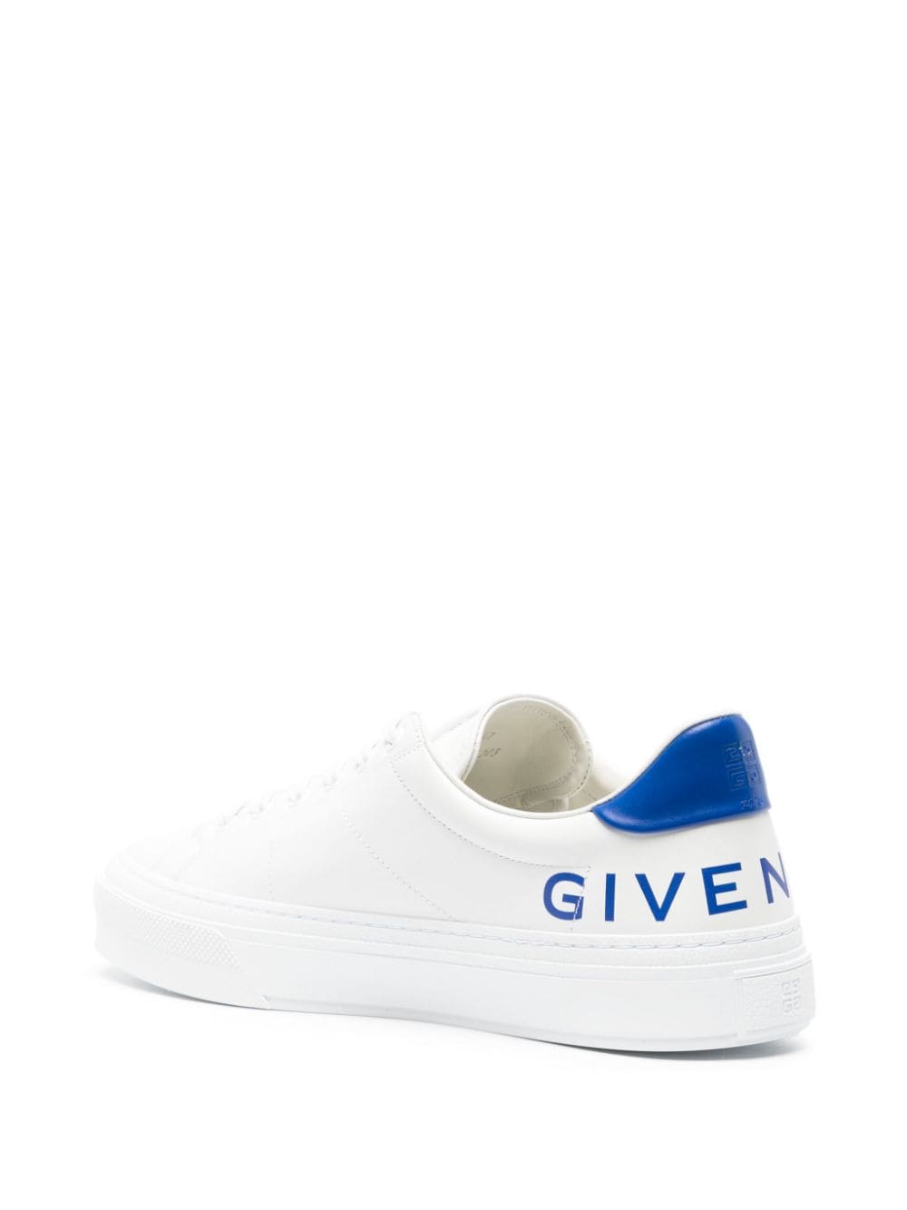 Givenchy Blue Calf Leather Logo Print Sneakers image 1