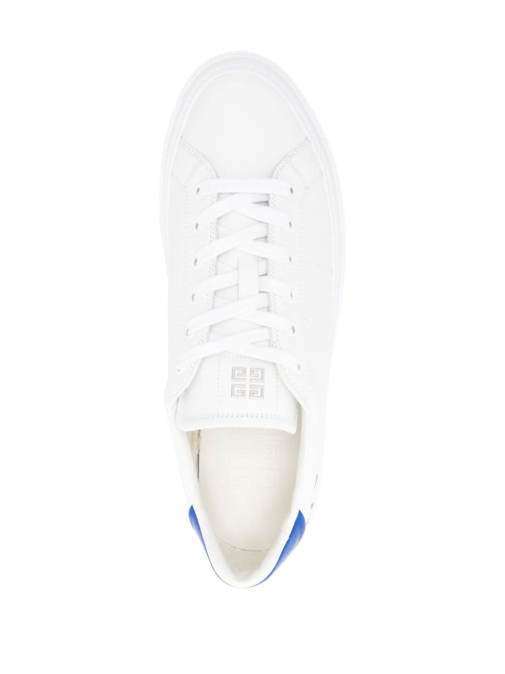 Givenchy Blue Calf Leather Logo Print Sneakers image 3