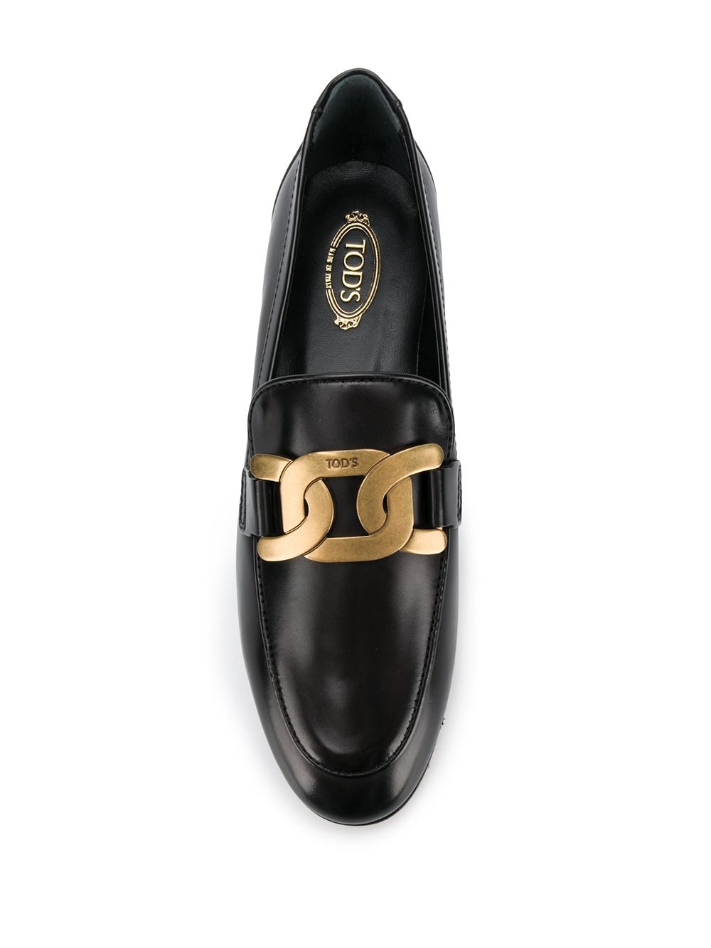 Tod's Chain-Strap Leather Loafers - Black image 1