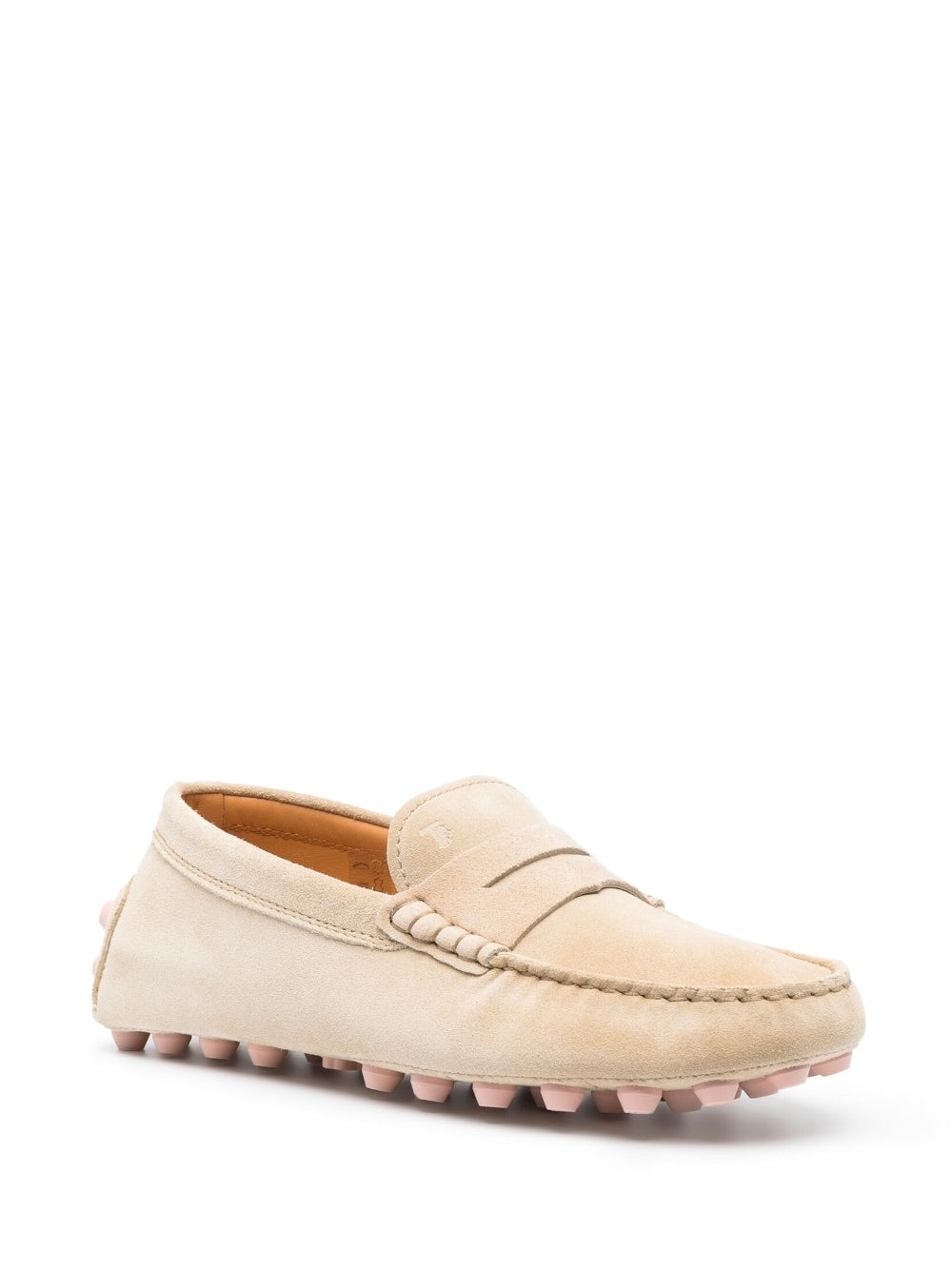 Tod's Women's Beige Leather Almond-Toe Loafers image 3