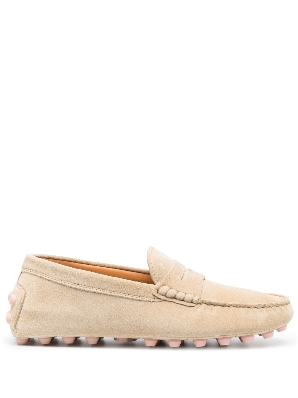 Tod's Women's Beige Leather Almond-Toe Loafers image 0