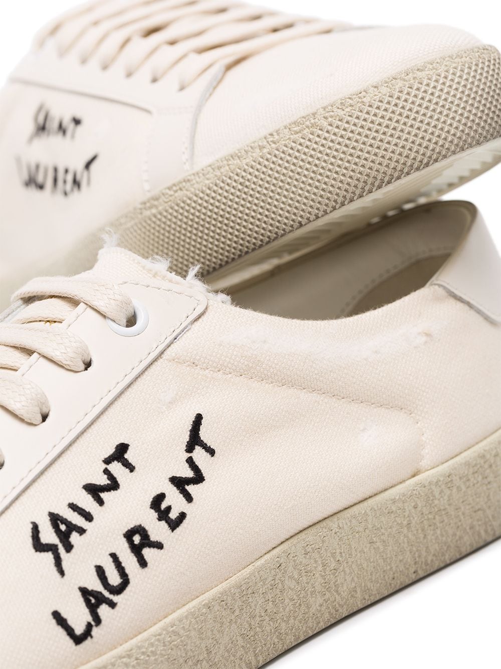 Saint Laurent Court Classic SL/06 White Canvas Sneakers image 2