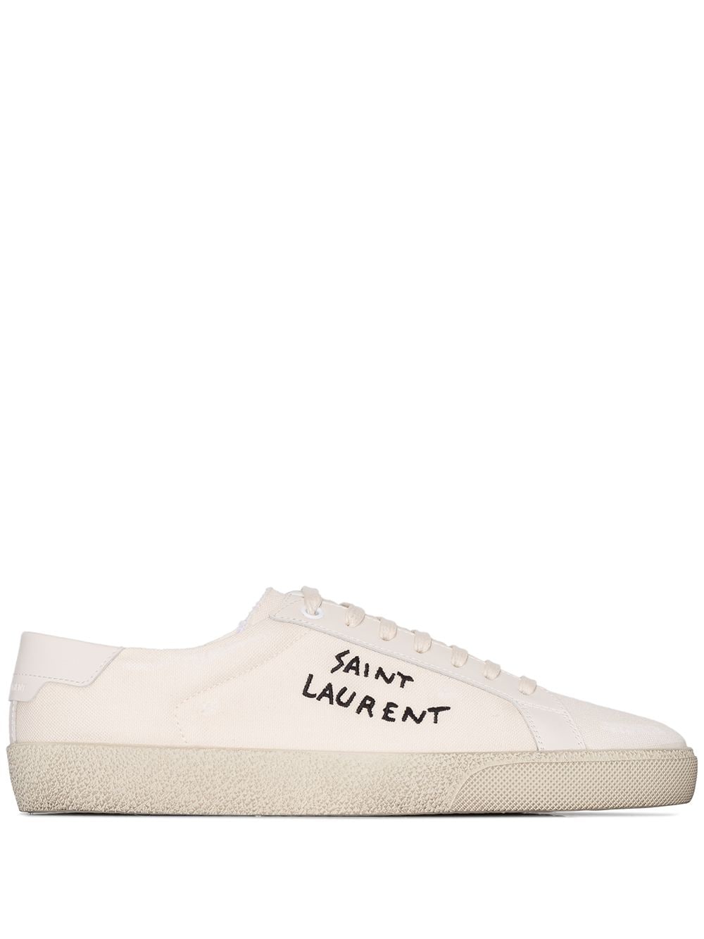 Saint Laurent Court Classic SL/06 White Canvas Sneakers image 0