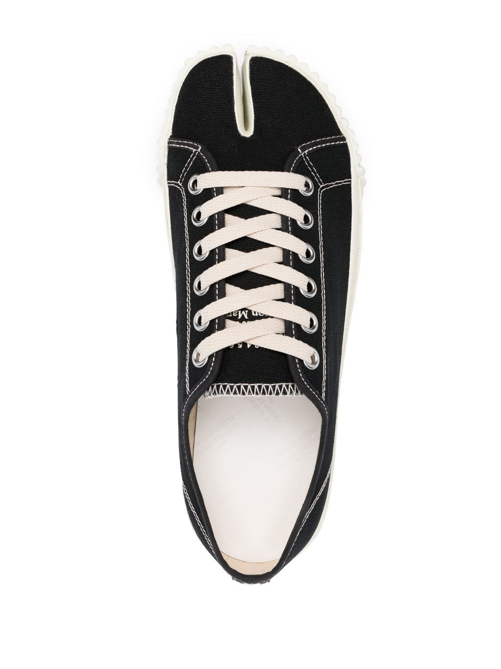 Maison Margiela Black Tabi Canvas Sneakers image 2