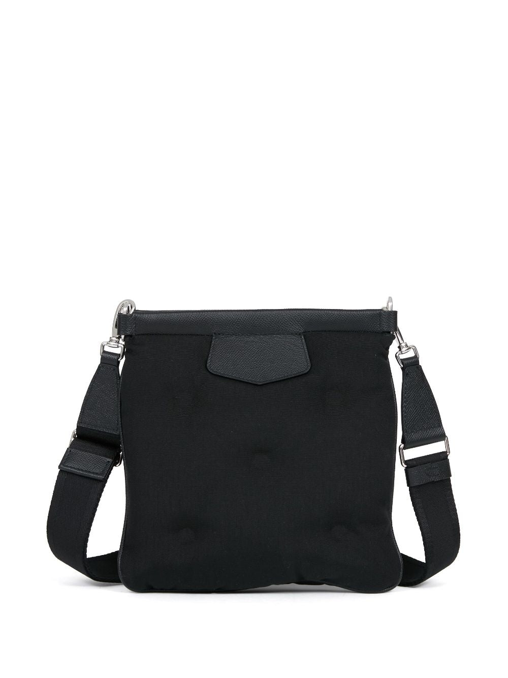 Maison Margiela Black Leather Shoulder Bag with Logo Patch image 1