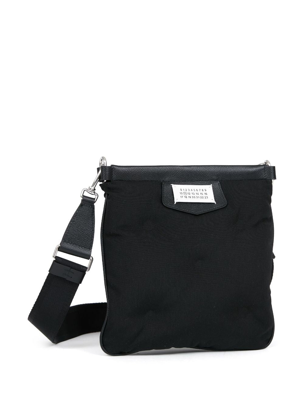 Maison Margiela Black Leather Shoulder Bag with Logo Patch image 2