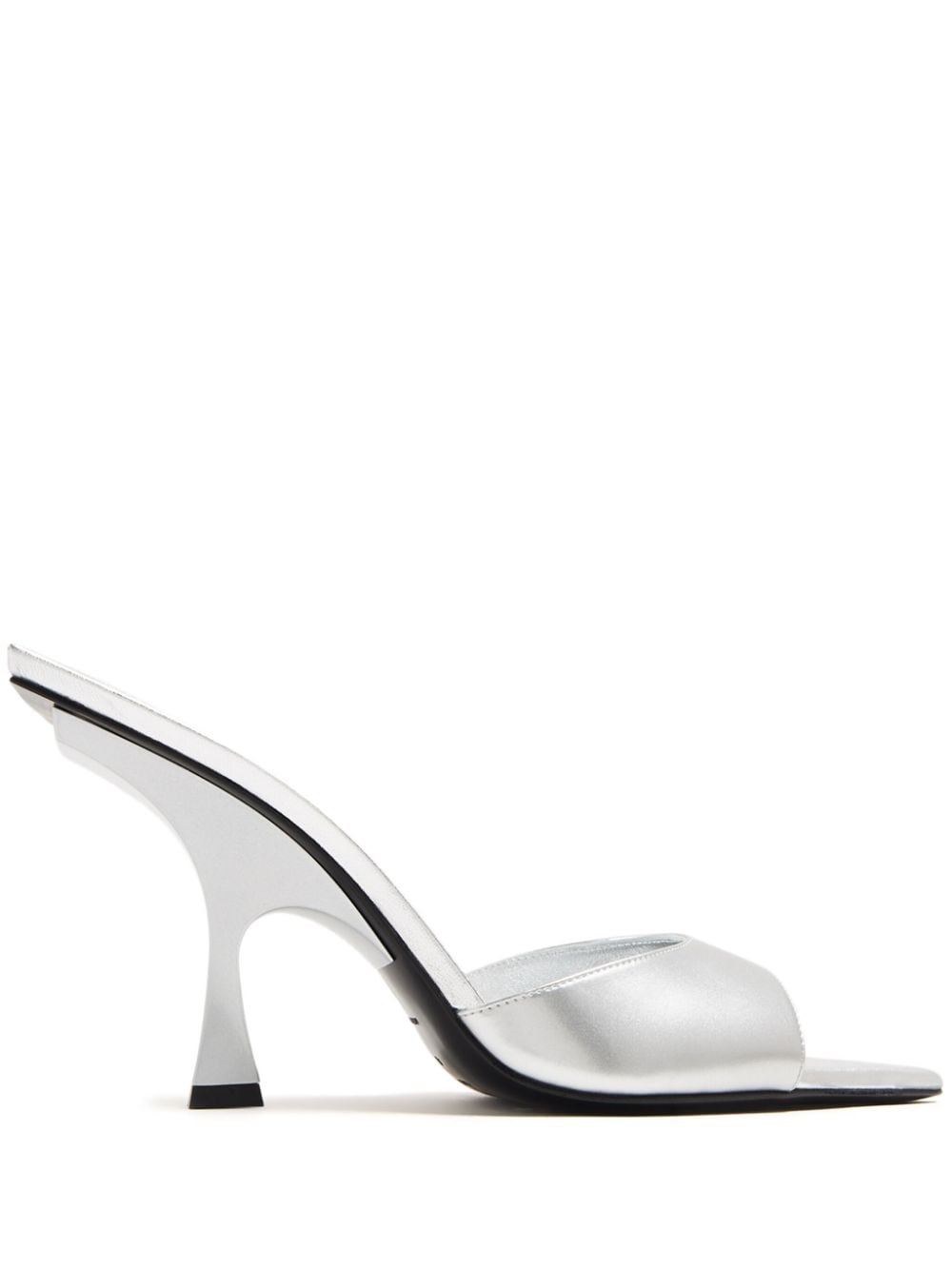 The Attico Silver Leather Pointed Toe Sandals image 0