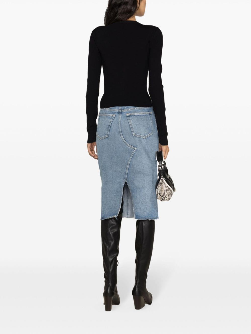 MM6 Maison Margiela Blue Stonewashed Denim Skirt image 1