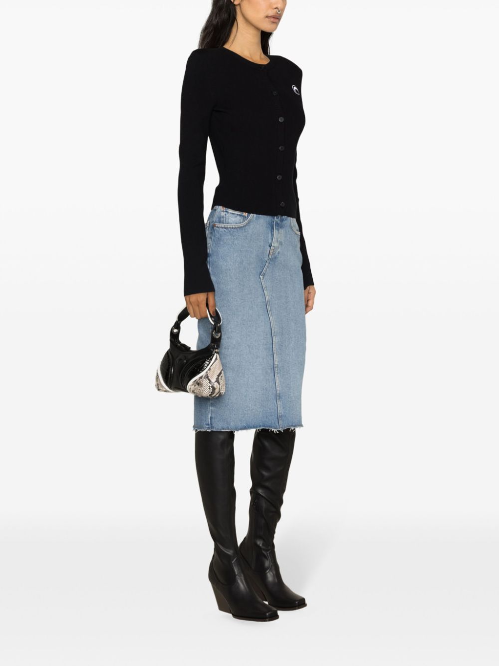 MM6 Maison Margiela Blue Stonewashed Denim Skirt image 2