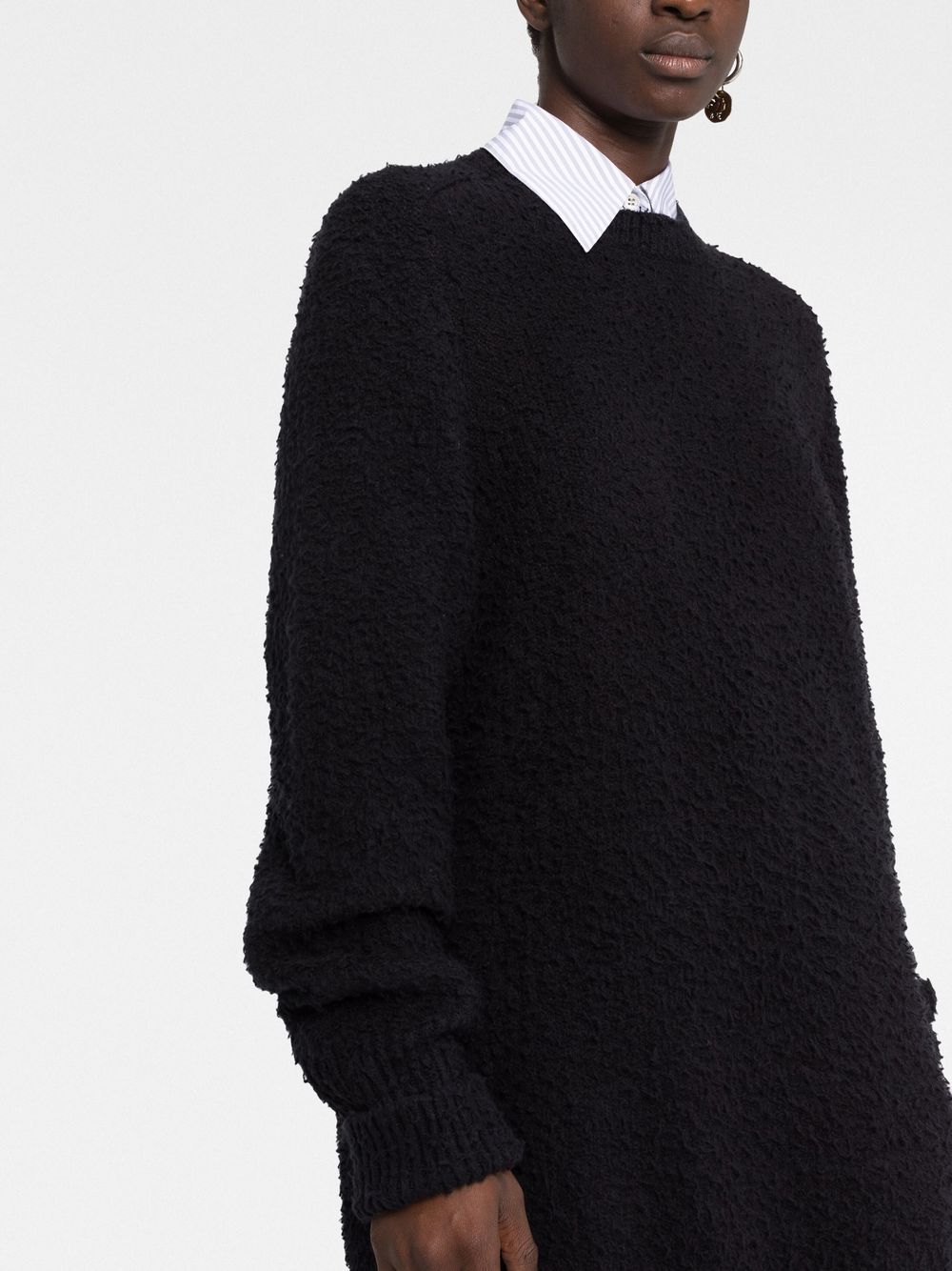 Maison Margiela Black Brushed Cotton Crewneck Sweater image 2