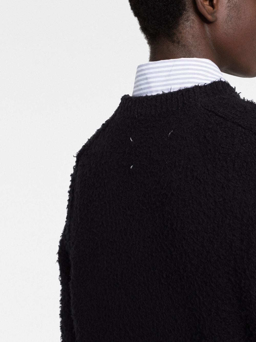 Maison Margiela Black Brushed Cotton Crewneck Sweater image 4