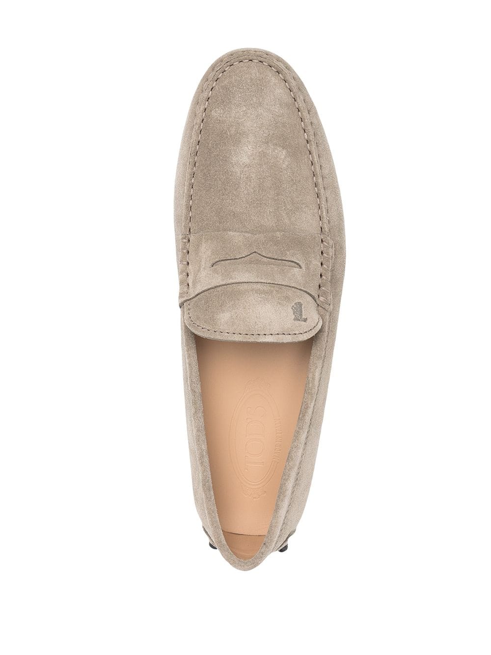 Tod's Grey Suede and Leather Almond Toe Loafers image 1