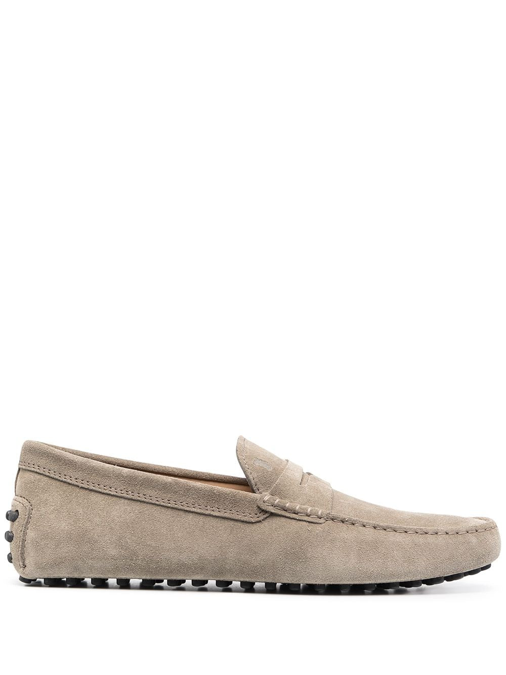 Tod's Grey Suede and Leather Almond Toe Loafers image 0