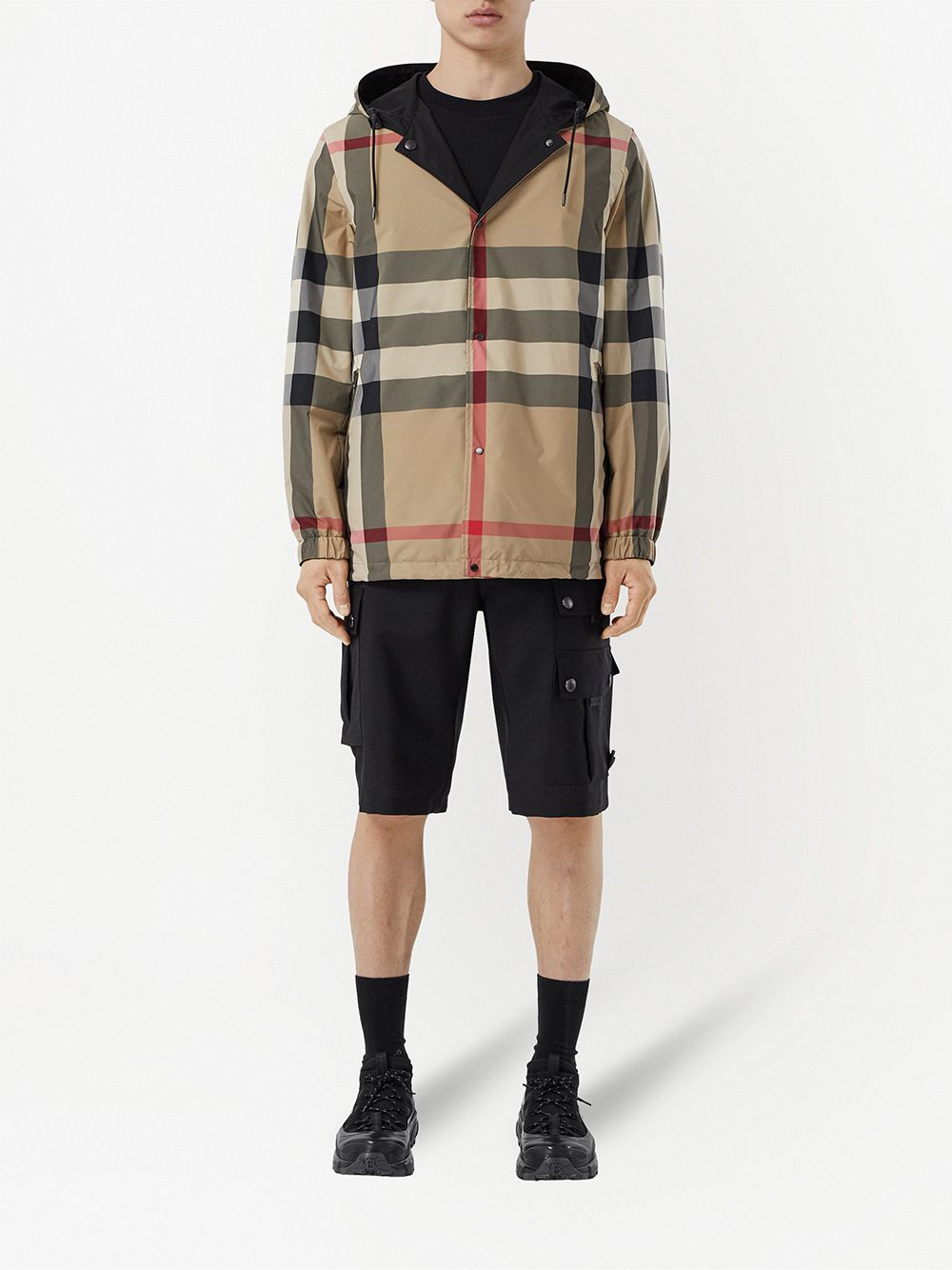 Burberry Recycled Polyester Reversible Check Hooded Jacket image 1