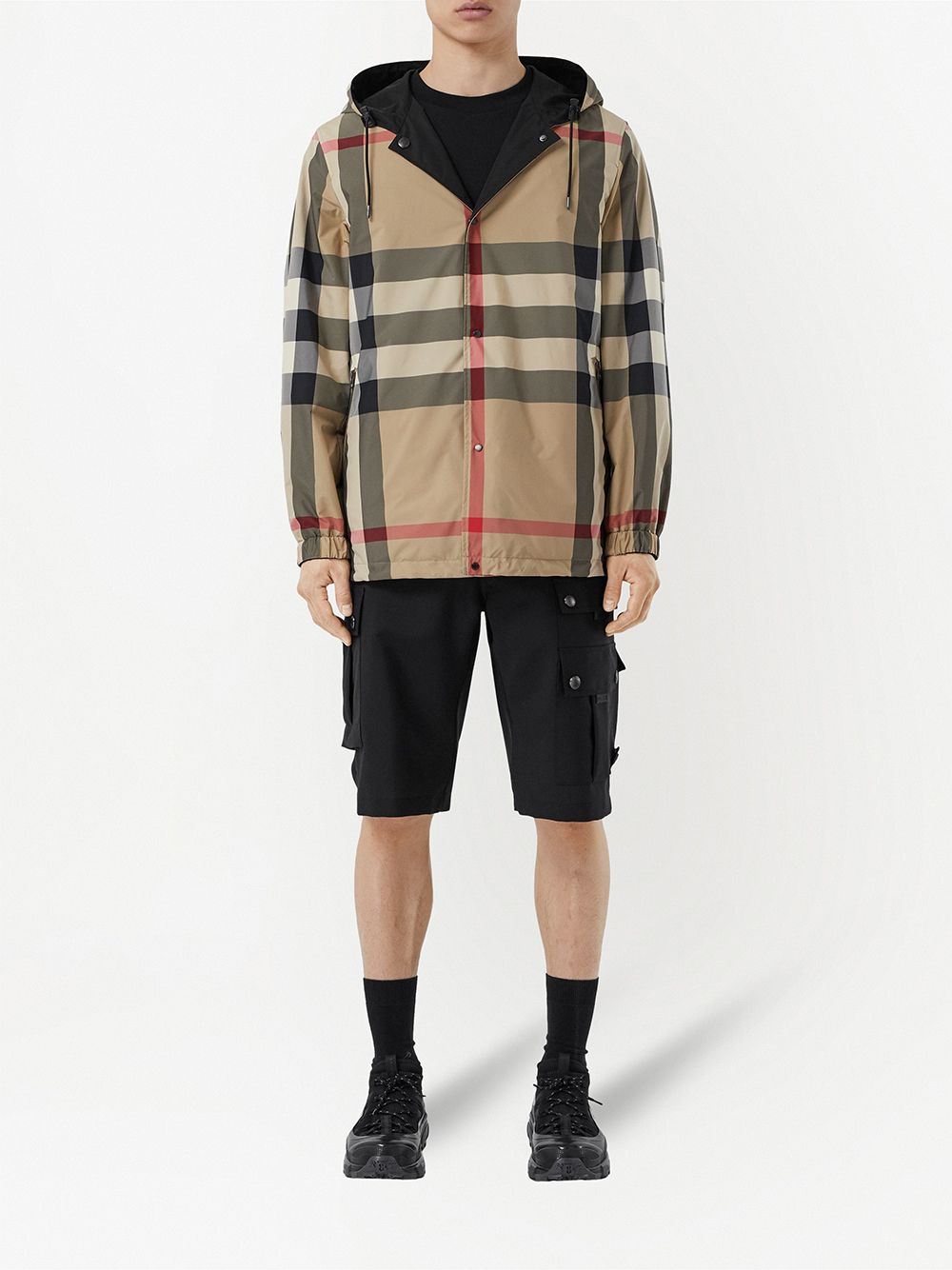 Burberry Recycled Polyester Reversible Check Hooded Jacket image 2