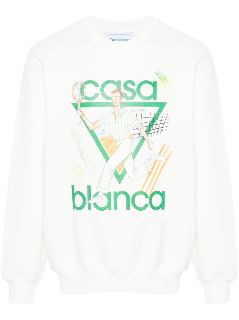 Casablanca Le Jeu Logo Organic Cotton Crewneck Sweater - White image 0