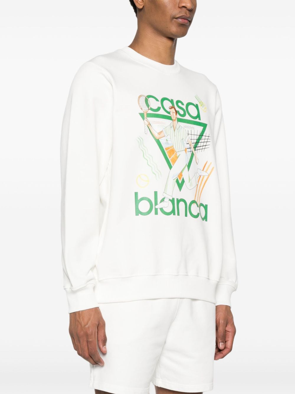 Casablanca Le Jeu Logo Organic Cotton Crewneck Sweater - White image 1