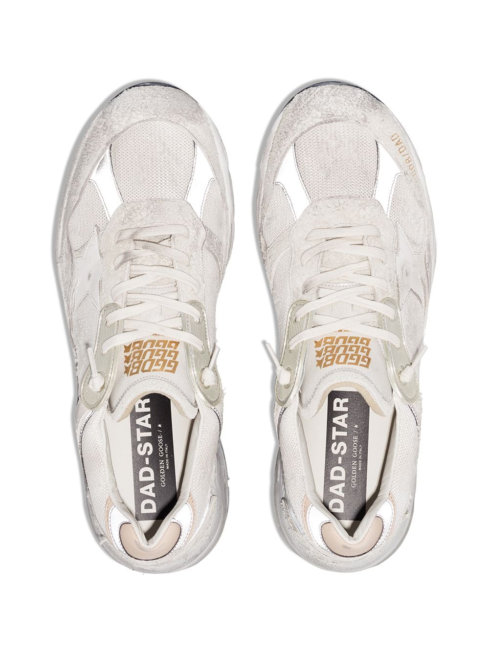 Golden Goose Dad-Star Chunky Sneakers in Silver image 1