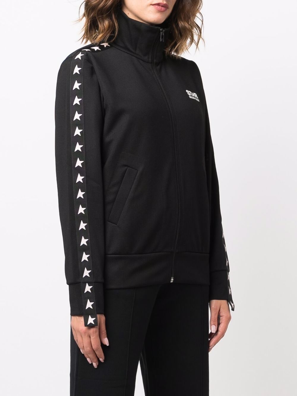 Golden Goose Black Logo Zip Tracksuit Jacket image 4