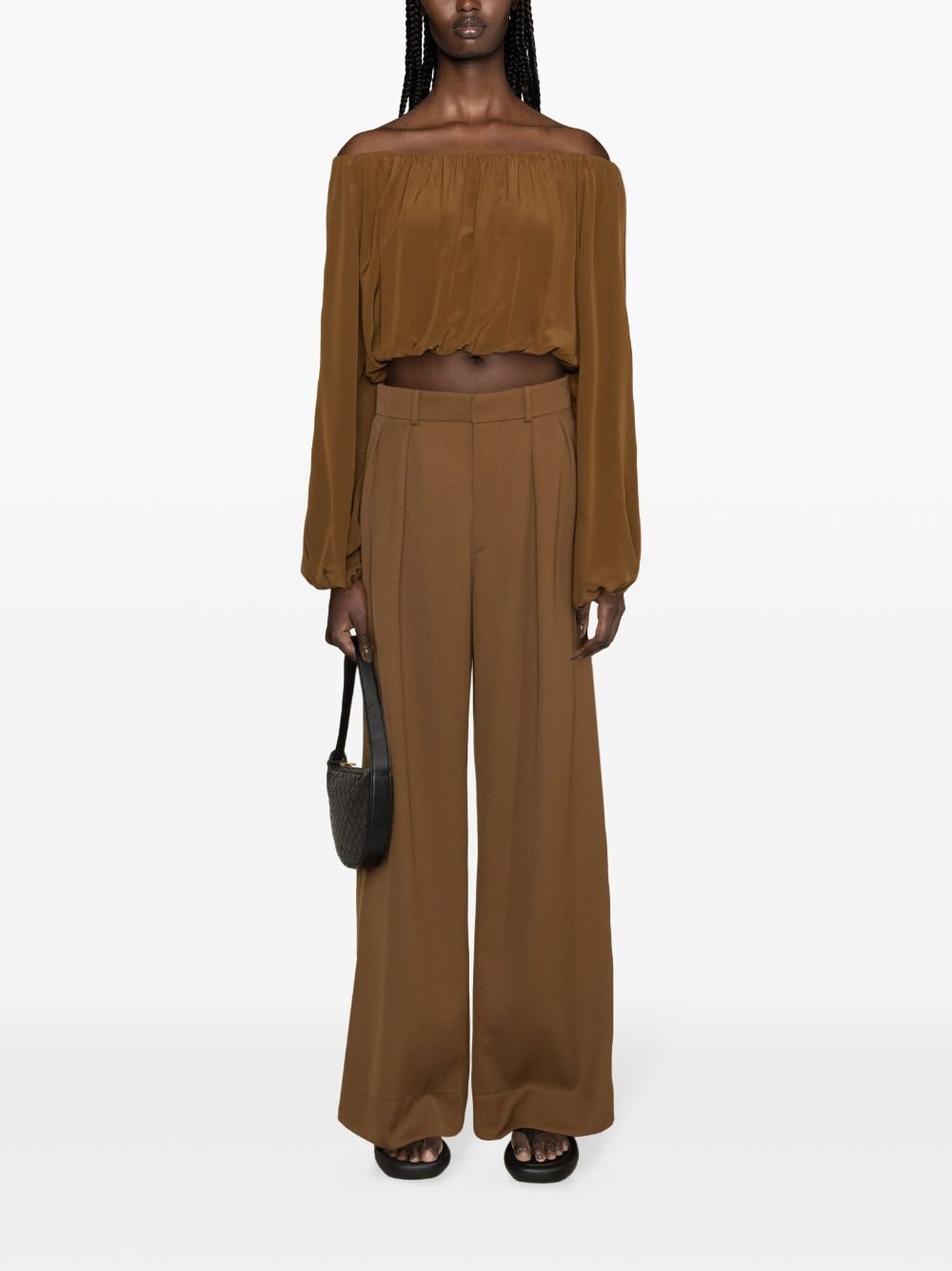 WARDROBE NYC High-Rise Wide Leg Trousers - Brown image 1