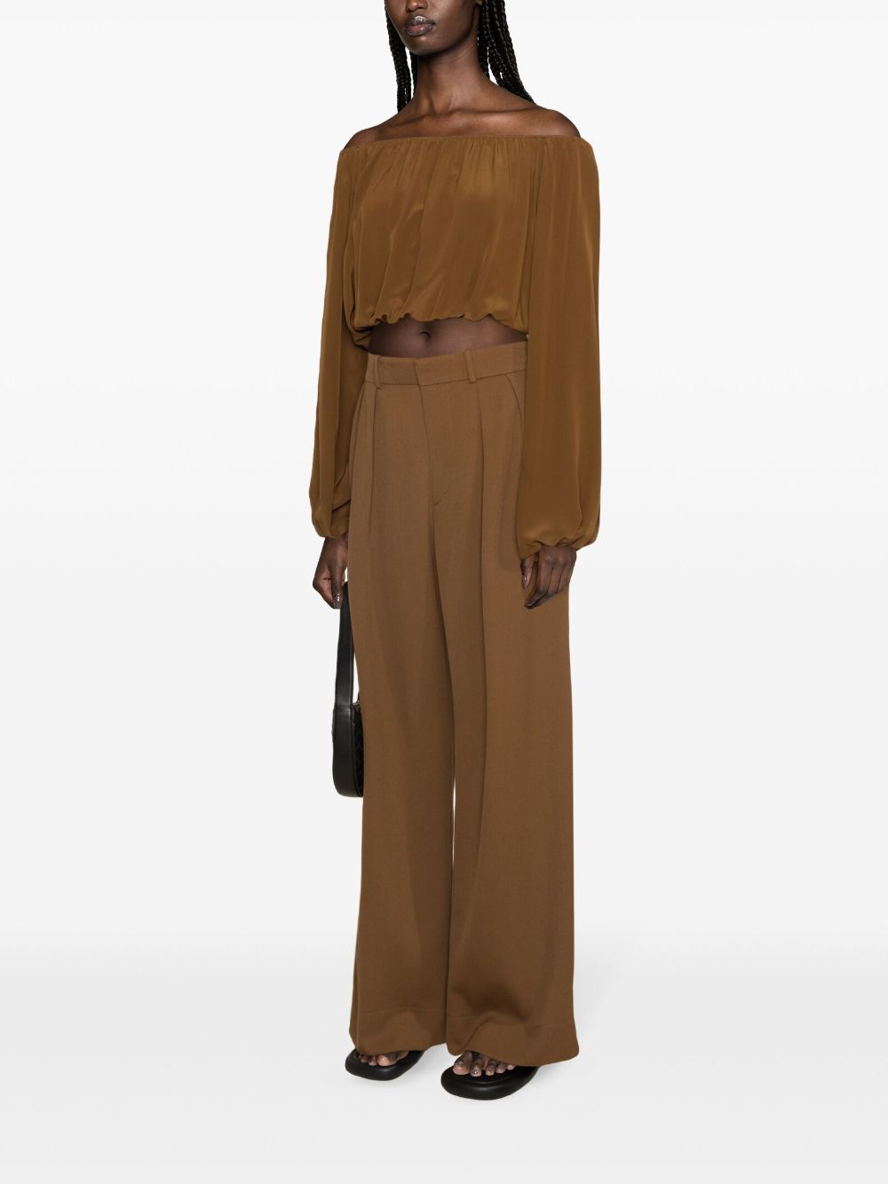 WARDROBE NYC High-Rise Wide Leg Trousers - Brown image 2