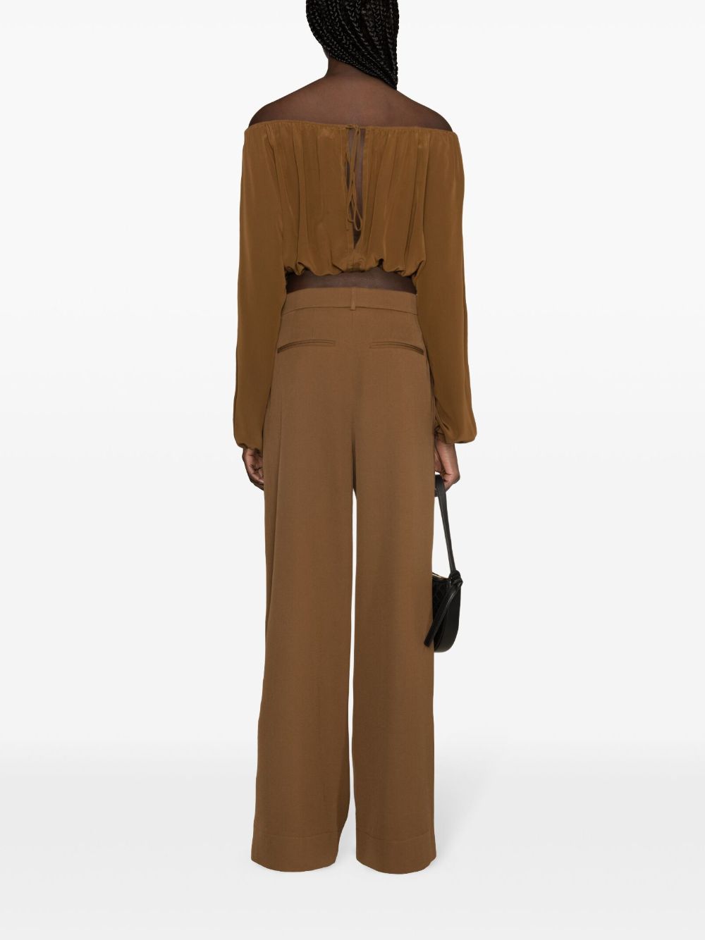 WARDROBE NYC High-Rise Wide Leg Trousers - Brown image 3