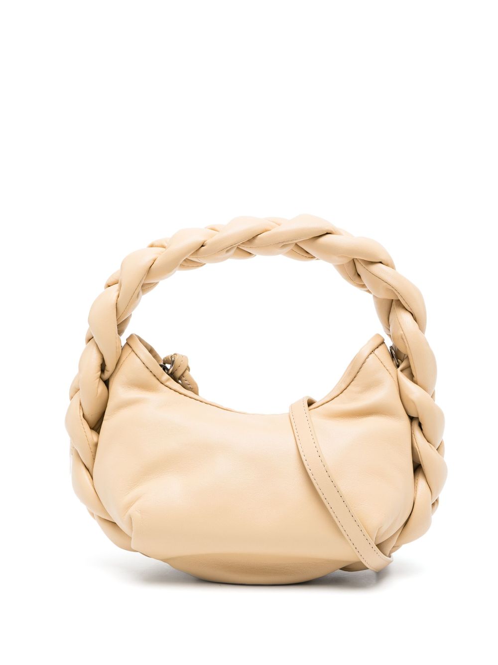 HEREU Beige Grained Leather Top Handle Bag image 0