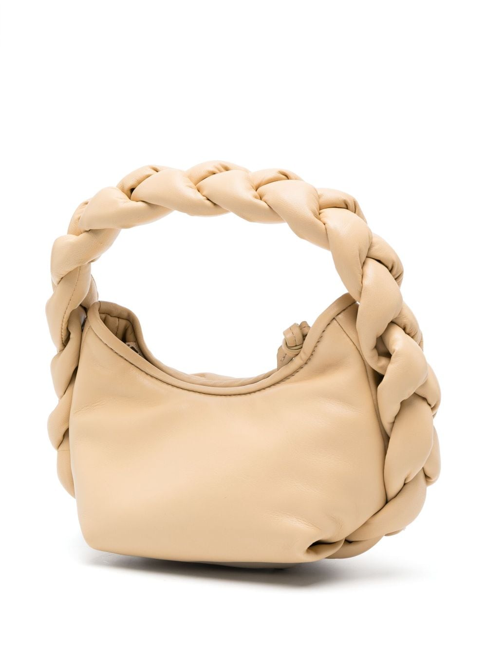 HEREU Beige Grained Leather Top Handle Bag image 3