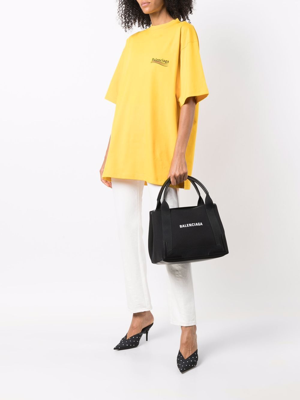 Balenciaga Black Logo Patch Tote Bag image 1