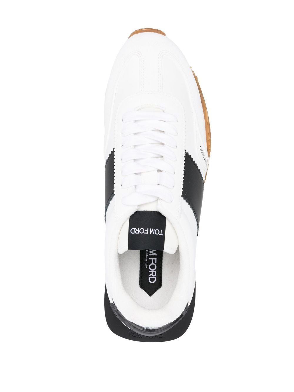 Tom Ford James White Leather Low-Top Sneakers image 3