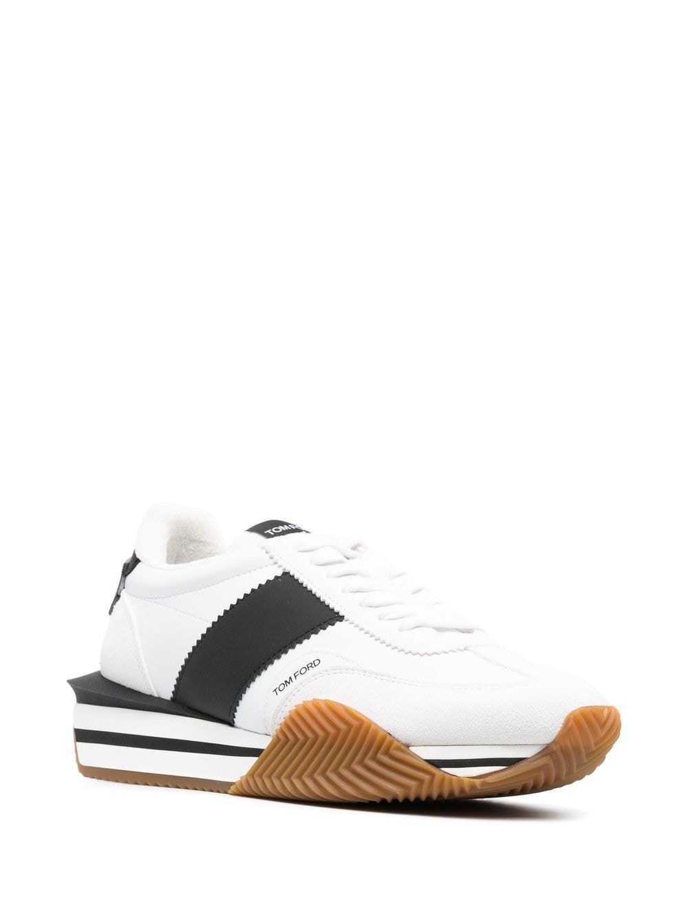 Tom Ford James White Leather Low-Top Sneakers image 2