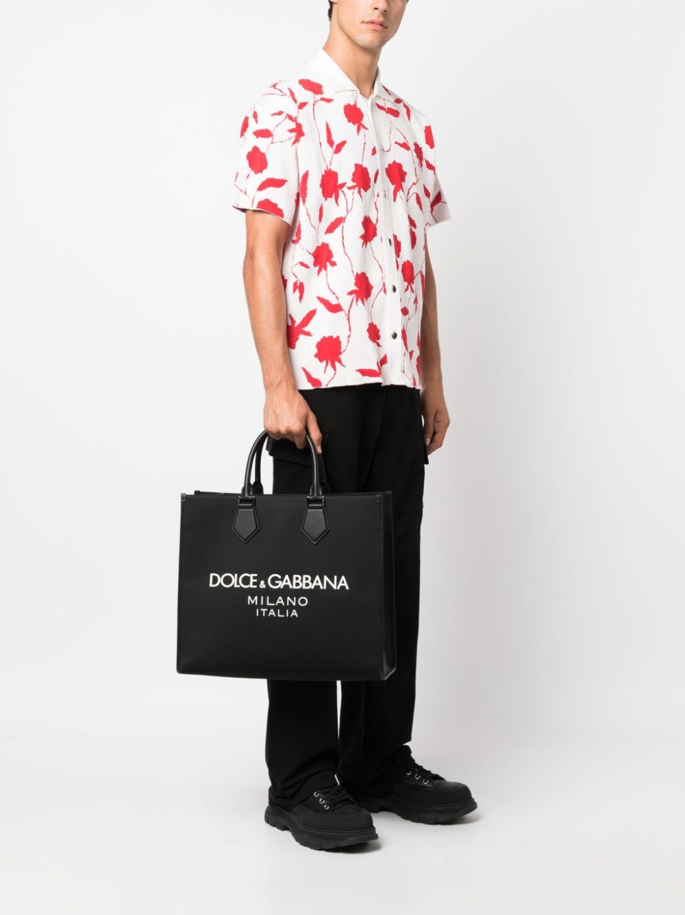 Dolce & Gabbana Black Logo-Embossed Tote Bag image 4