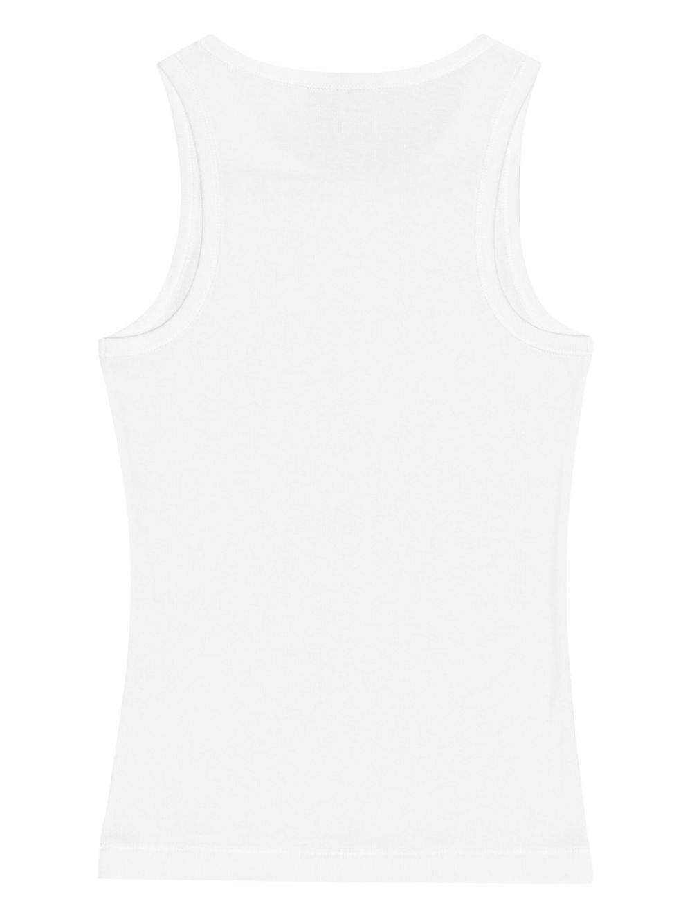 GANNI White Organic Cotton Appliqué Logo Sleeveless Top image 3