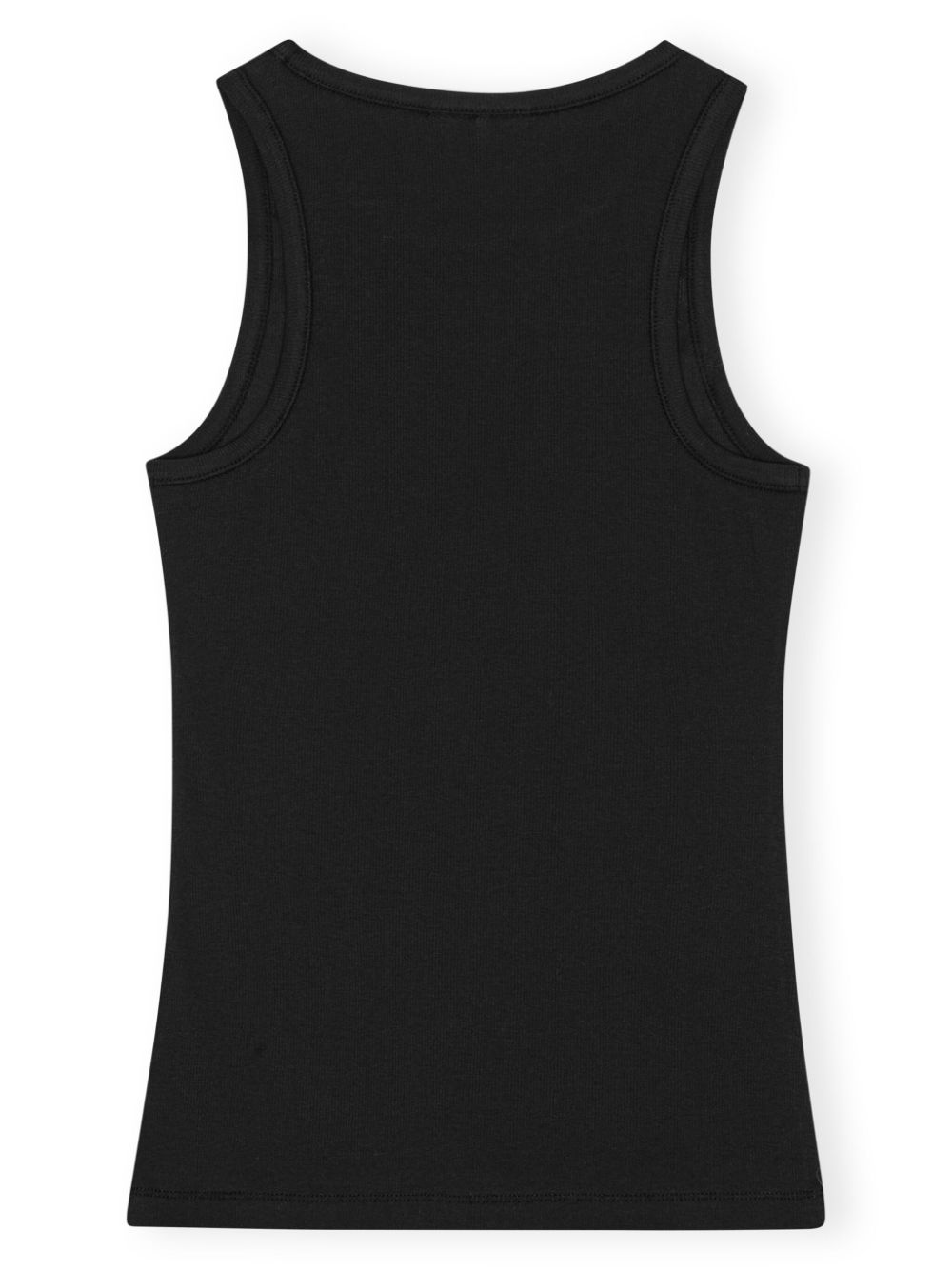 GANNI Black Appliqué Logo Sleeveless Top image 1